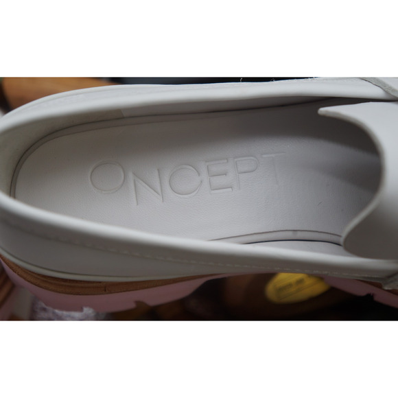 Anthropologie Oncept Heeled Loafers White & Pink Womens US 7 Boho Hipster - Picture 15 of 16